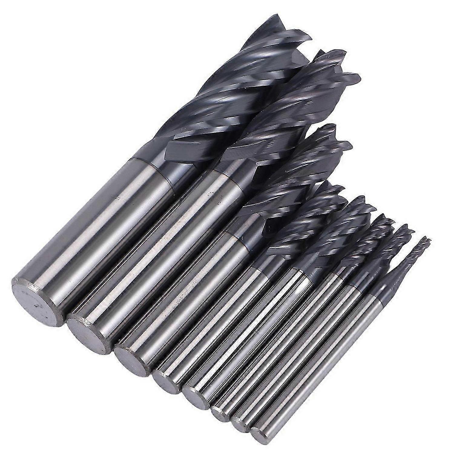 8st 2-12mm hårdmetall ändfräs 4 räfflor ändfräs set fräs verktygssats cnc hårdmetall fräs cutte