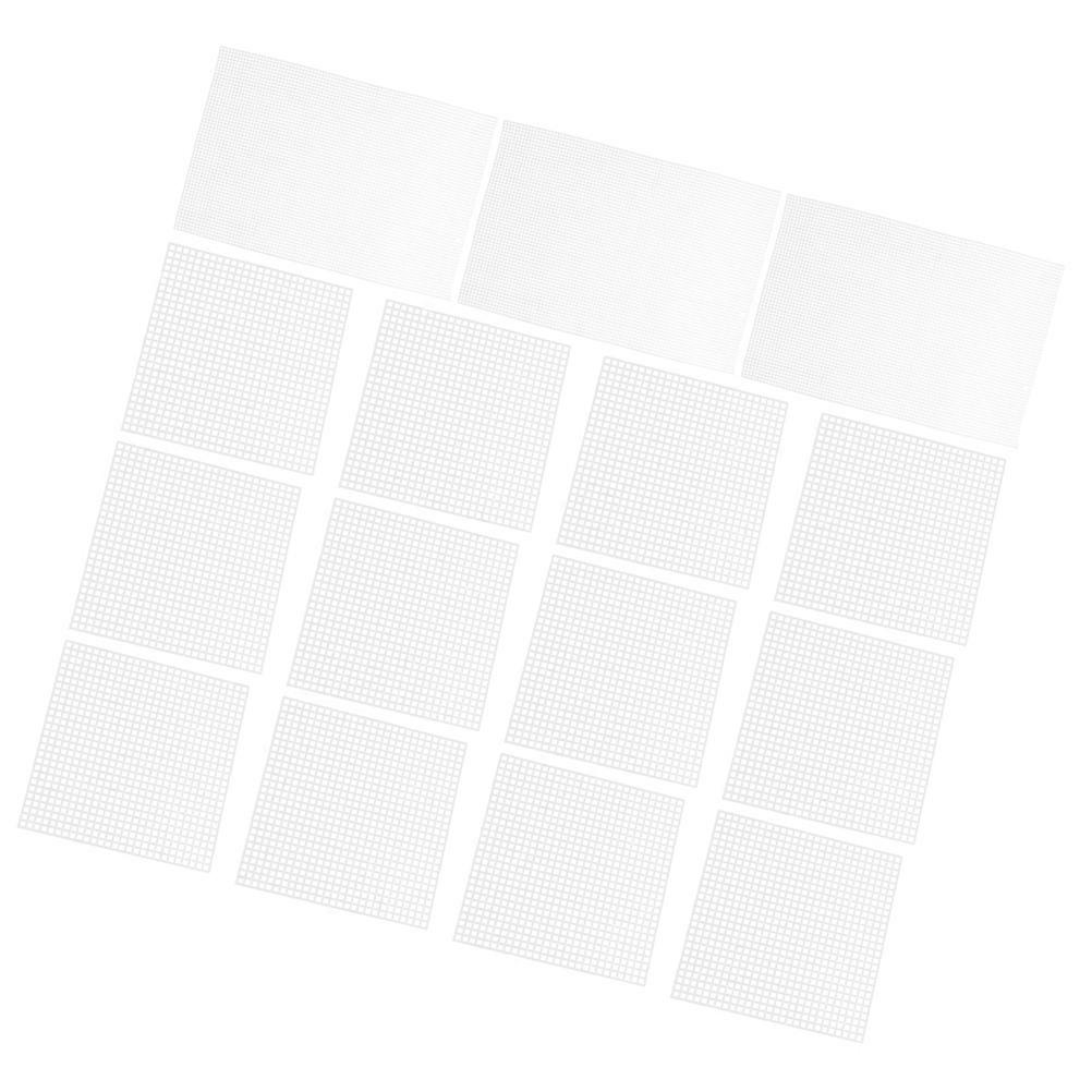 شبكة للحرف اليدوية مواد التطريز أبيض 33x50 سم 10x10 سم DIY كوستر 15 قطعة