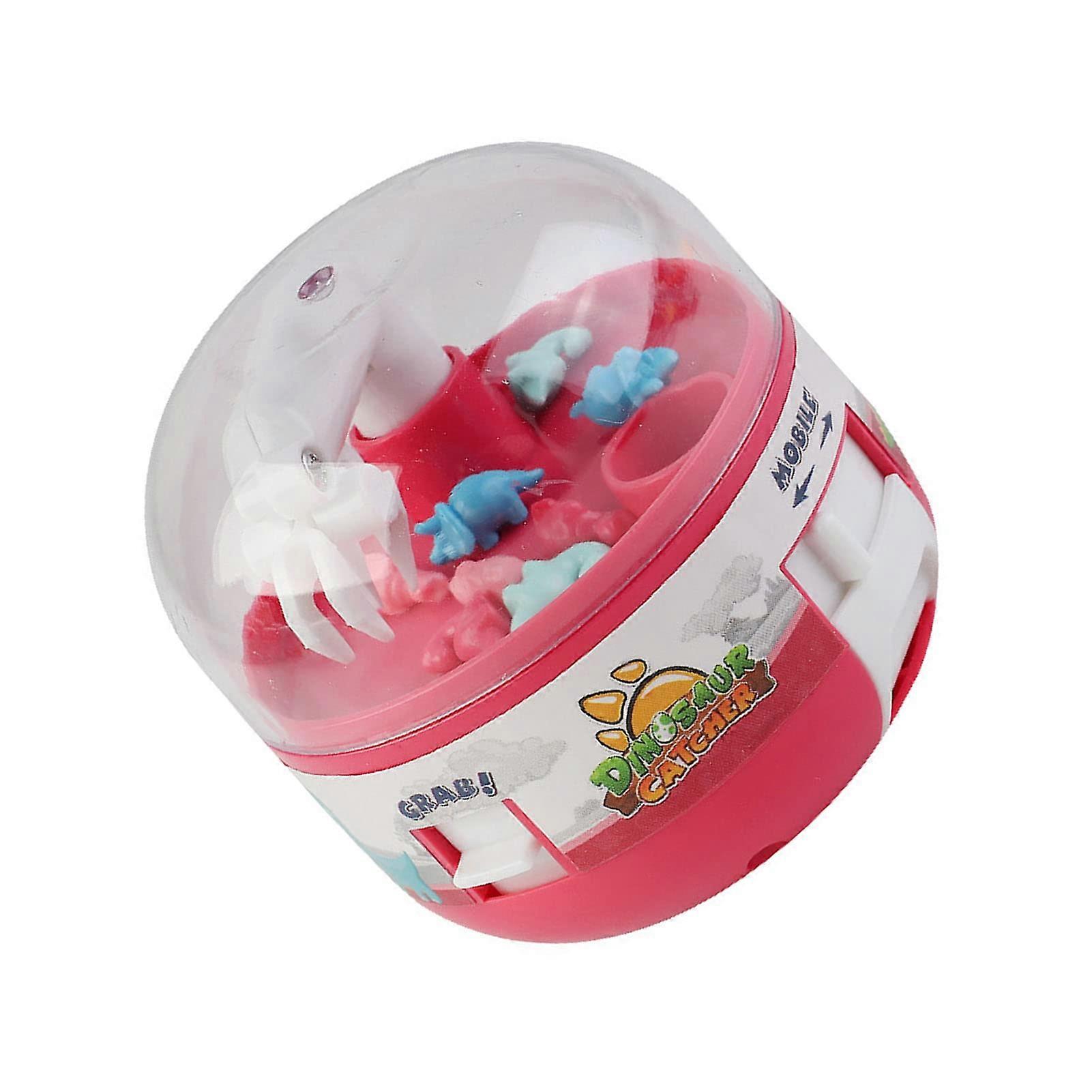 Mini Red Dinosaur Claw Machine Stress Relief Game for Exercise Skills Plastic Material for Adults
