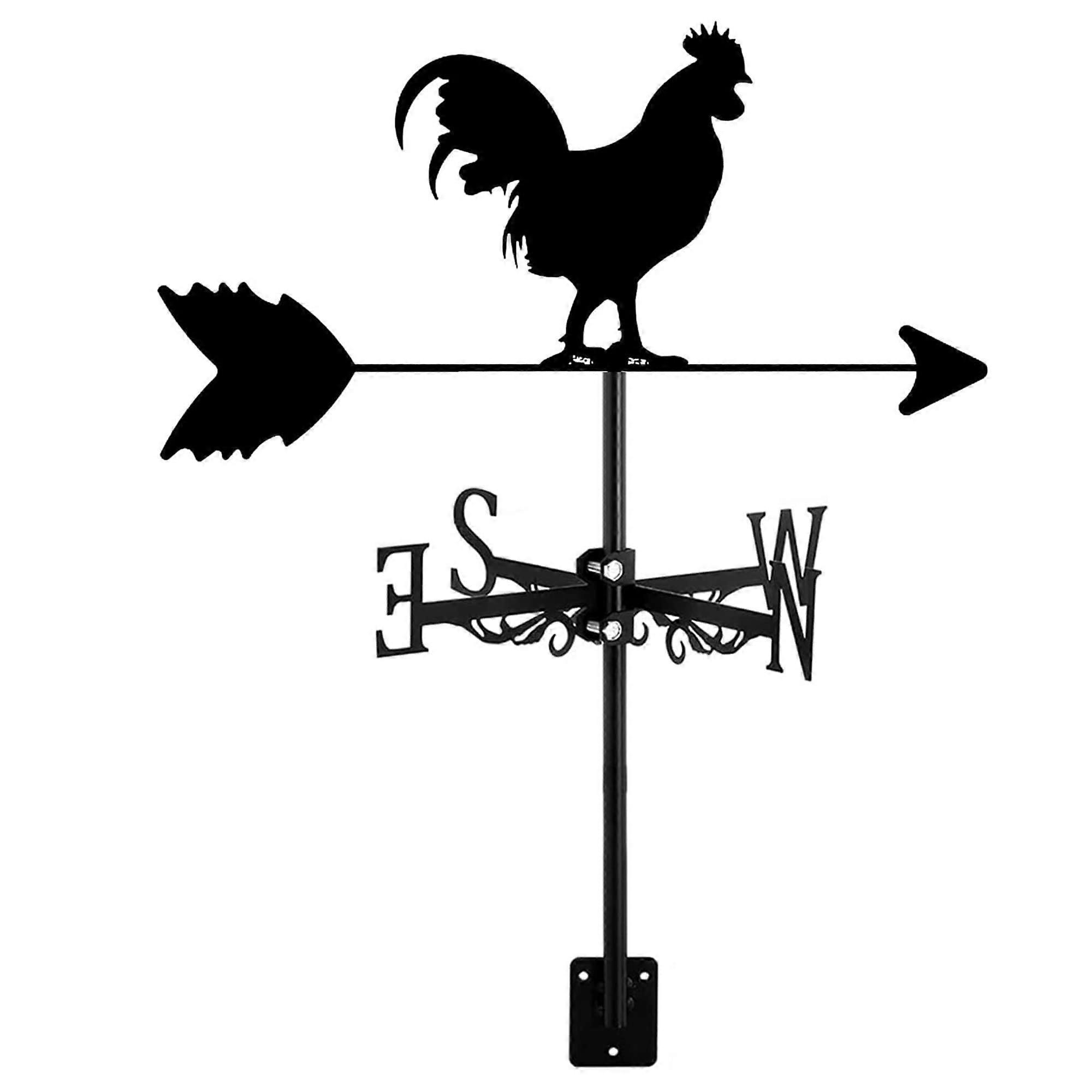 Weather Vane with Chicken Decor Garden Retro Chickens Animal Shape Farm Scene Garden Stake Weather Vane Metal Outdoor Roof Decoration