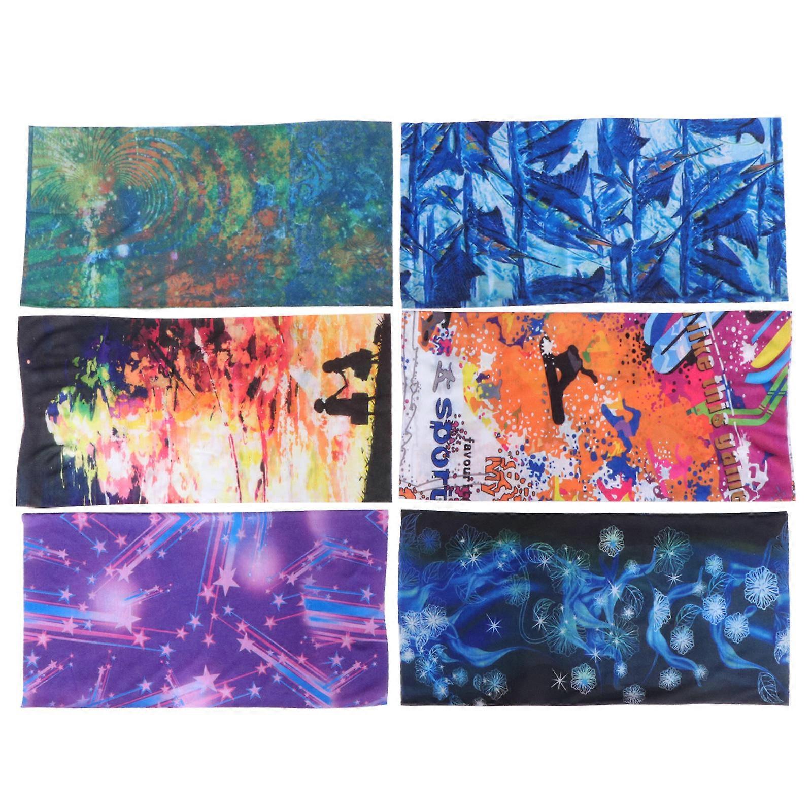 UV Resistence Scarf Neck Gaiter Multi Functional Headwrap For Most People 6Pcs