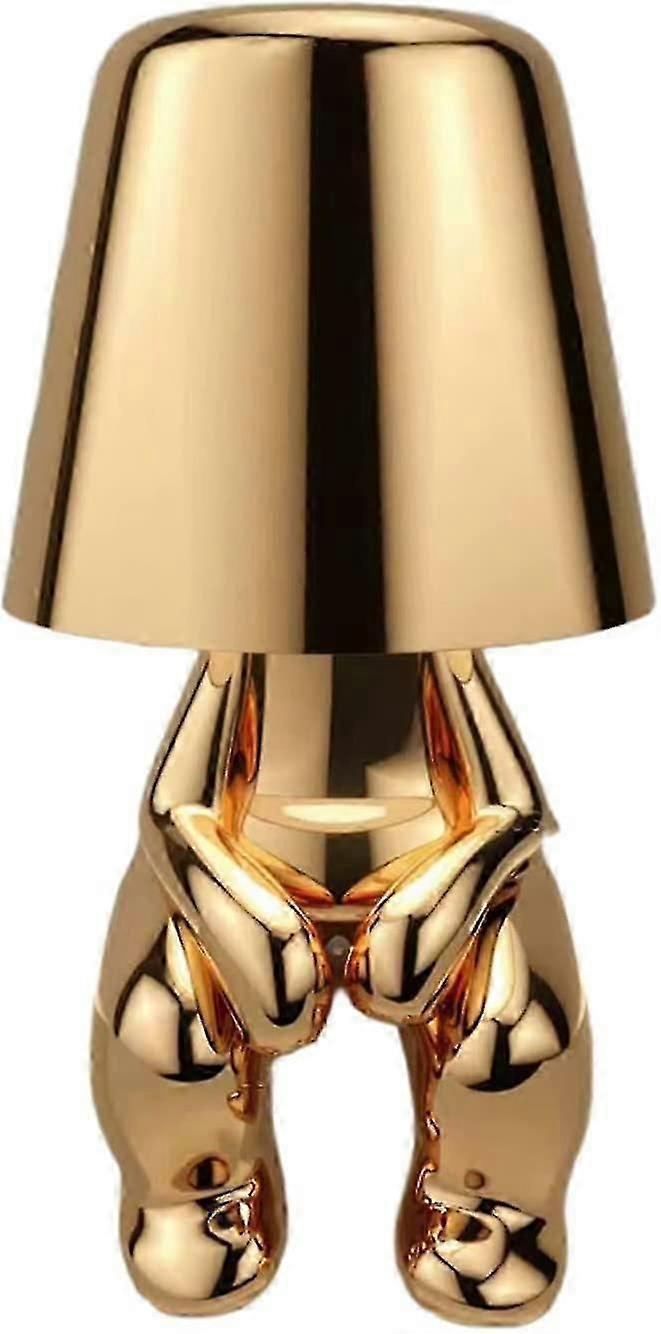 Denkerlampe, Touch-Control-Tischlampe, kreative kleine Goldmann-Denker-Statue LED-Schreibtischlampe, Dekorationsgeschenk