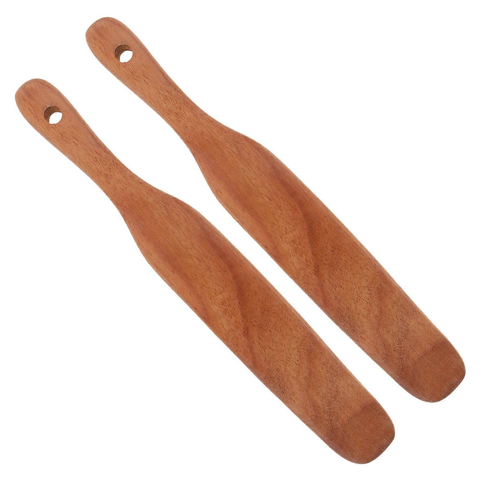 Jar Spatula Wood Spatula Kitchen Tool For Cooking Baking Spreading 10×1.5×0.2in 2Pcs