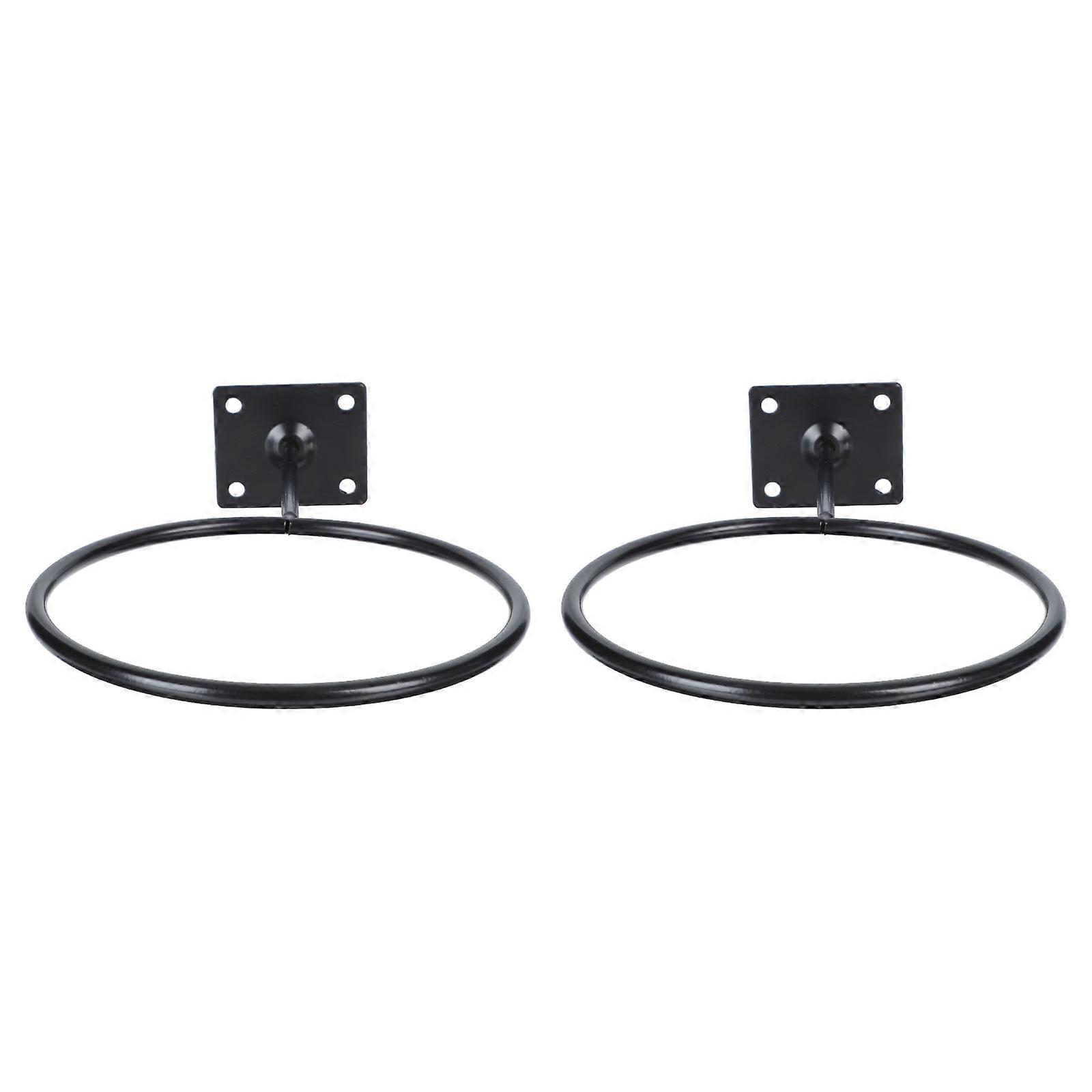 2Pcs Black Ball Racks Wall Mount Thickened Hat Bracket for Wig and Hat Holders