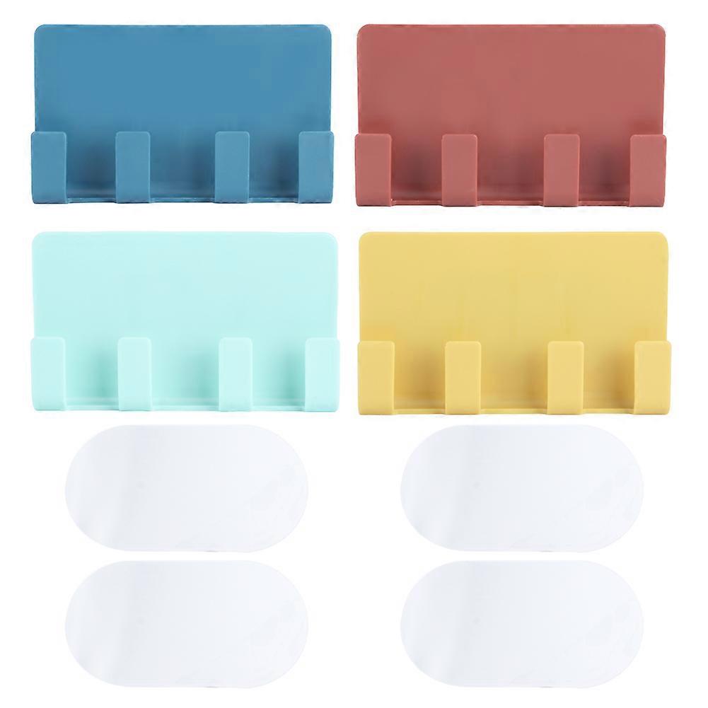 4Pcs Elegant 4 Hook Wall Mounted Mobile Phone Charging Rack Bracket Wall Hanger Storage Rack