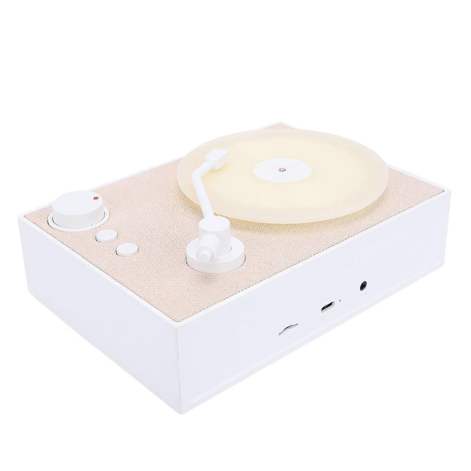 Vintage White Bluetooth Record Player 1500mAh with Aroma Diffuser