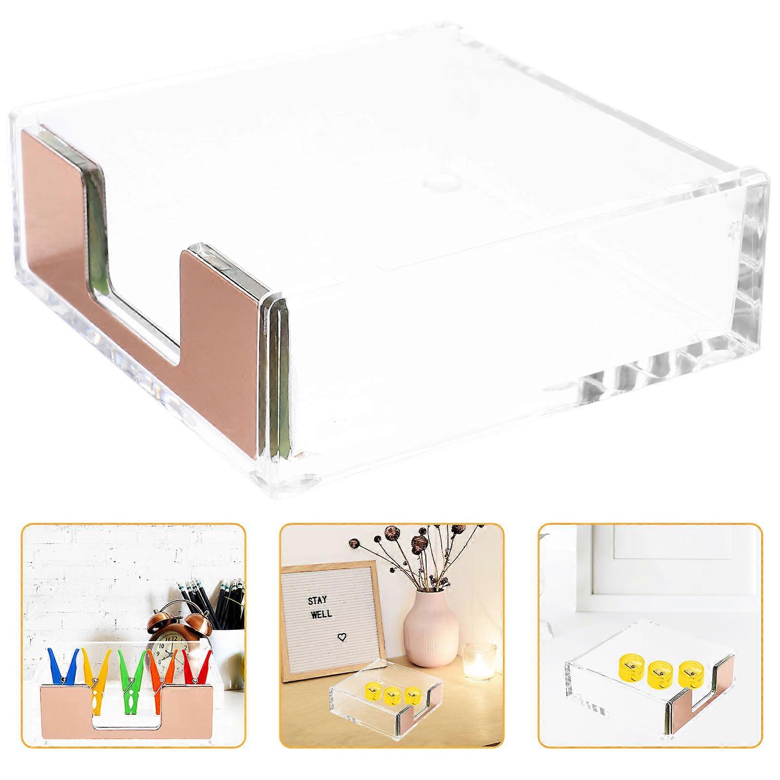 Table Paperclips Container Memo Pad Box Modern Stationery Organizer for Office Desk 1Pcs