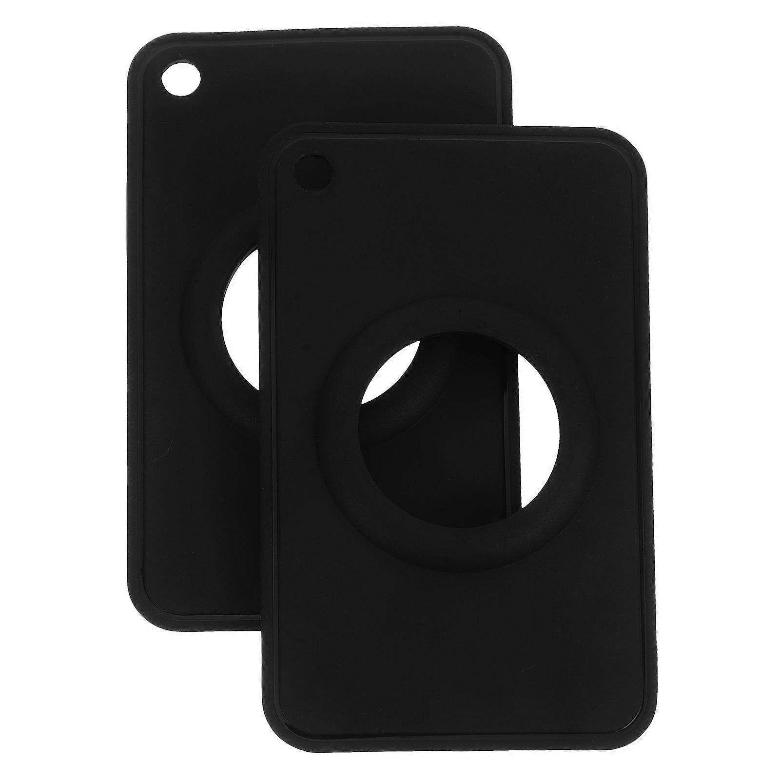 Protective Tracer Case for Stylish Shockproof Keychain Sleeve, Modern Wallet Insert Compatible with Men's Wallets, Handbags, Backpacks – 2pcs, Black