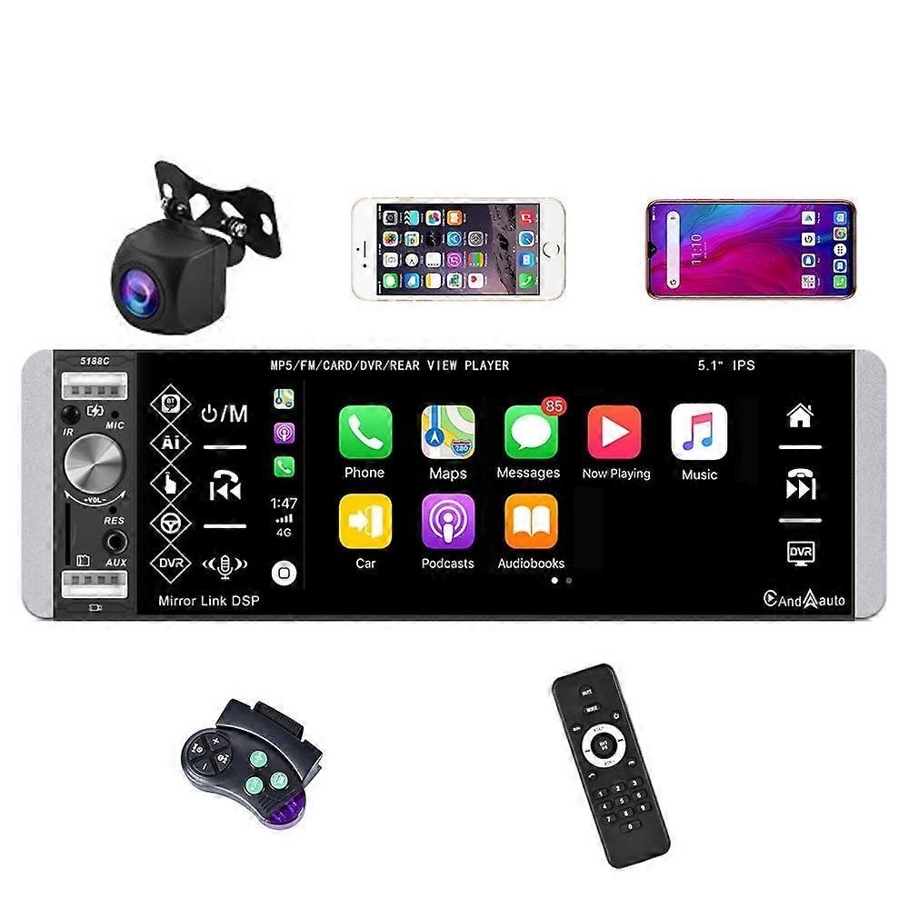 Car MP5 Carplay Player, Style: Standard+AHD Camera Standard+AHD Light Camera