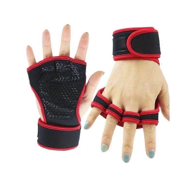 Fitness Gloves Wrist Support for Cross Training and Weightlifting, One Size, Red