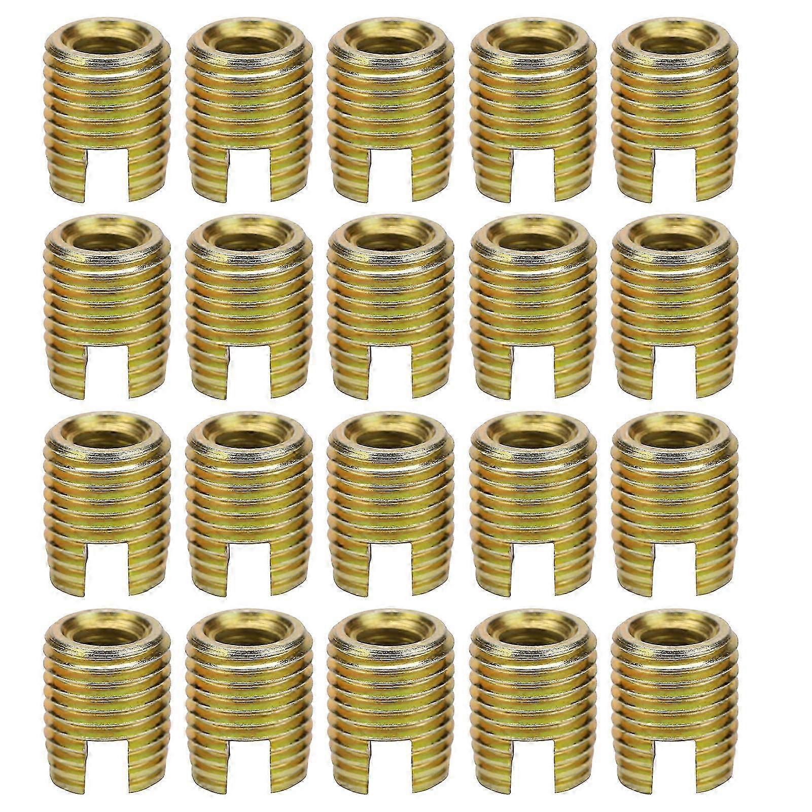 20 Pcs Carbon Steel Self-Tapping Thread Insert Accessories (Inner M8*1.25 Outer M12*1.5)