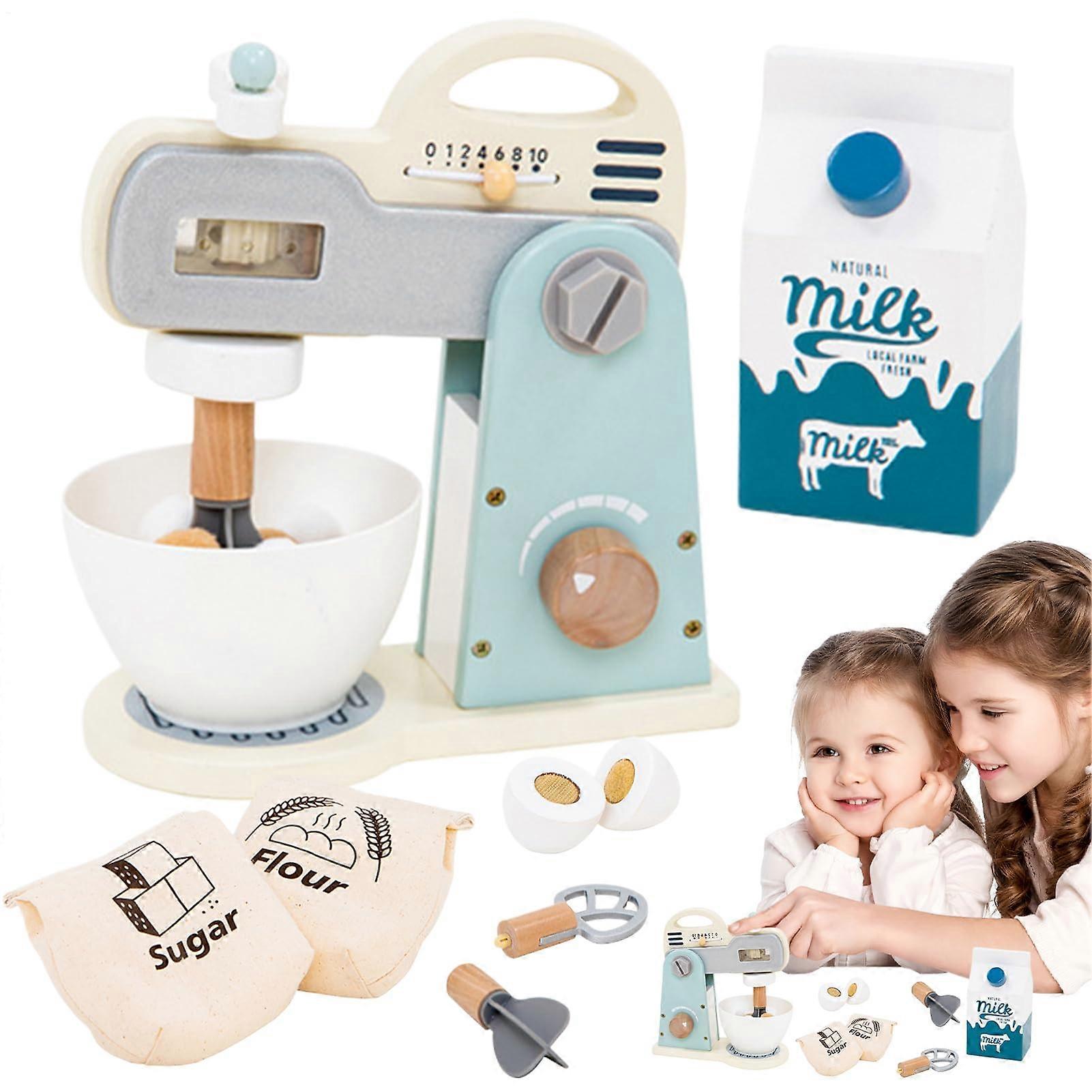 Toy Mixer - Wooden Play Kitchen Accessories Set for Girls Age 3 to 5 | Role Play Cooking Toys with Realistic Design
