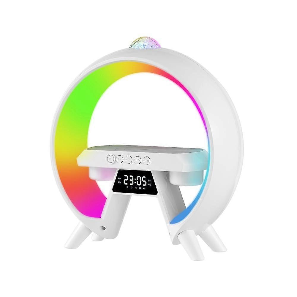 Wireless Speaker BT Portable with Atmosphere Lamp, Time Display, Alarm Clock