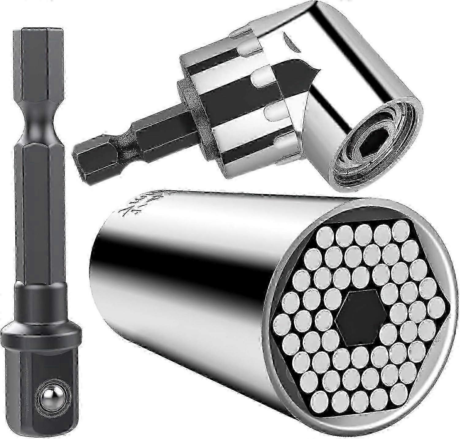 Universal Socket Wrench with 105 Screwdriver Adapter - 7-19mm Multi-Function Hand Tool Kit for Versatile Repairs