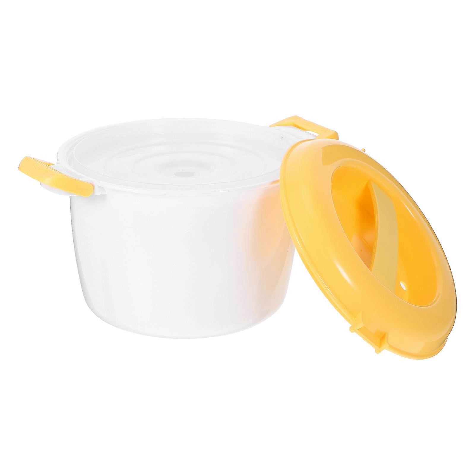Home Appliance Microwave Rice Cooker Yellow Microwave Use Make Oatmeal Co-Workers 18.00X18.00X15.00CM Cook Pasta 1Pack