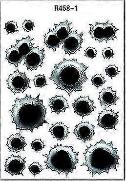 10 قطع محاكاة رصاصة هول سيارة ملصق سيارة رصاصة هول الكراك ملصق السيارة رصاصة هول مجموعة ملصقات السيارة