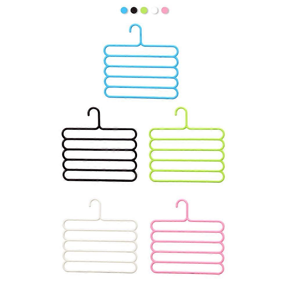 Coat Hanger 5 Tier Design Hanging Pants Scarves Skirts Multipurpose Non Slip PP Material 1Set
