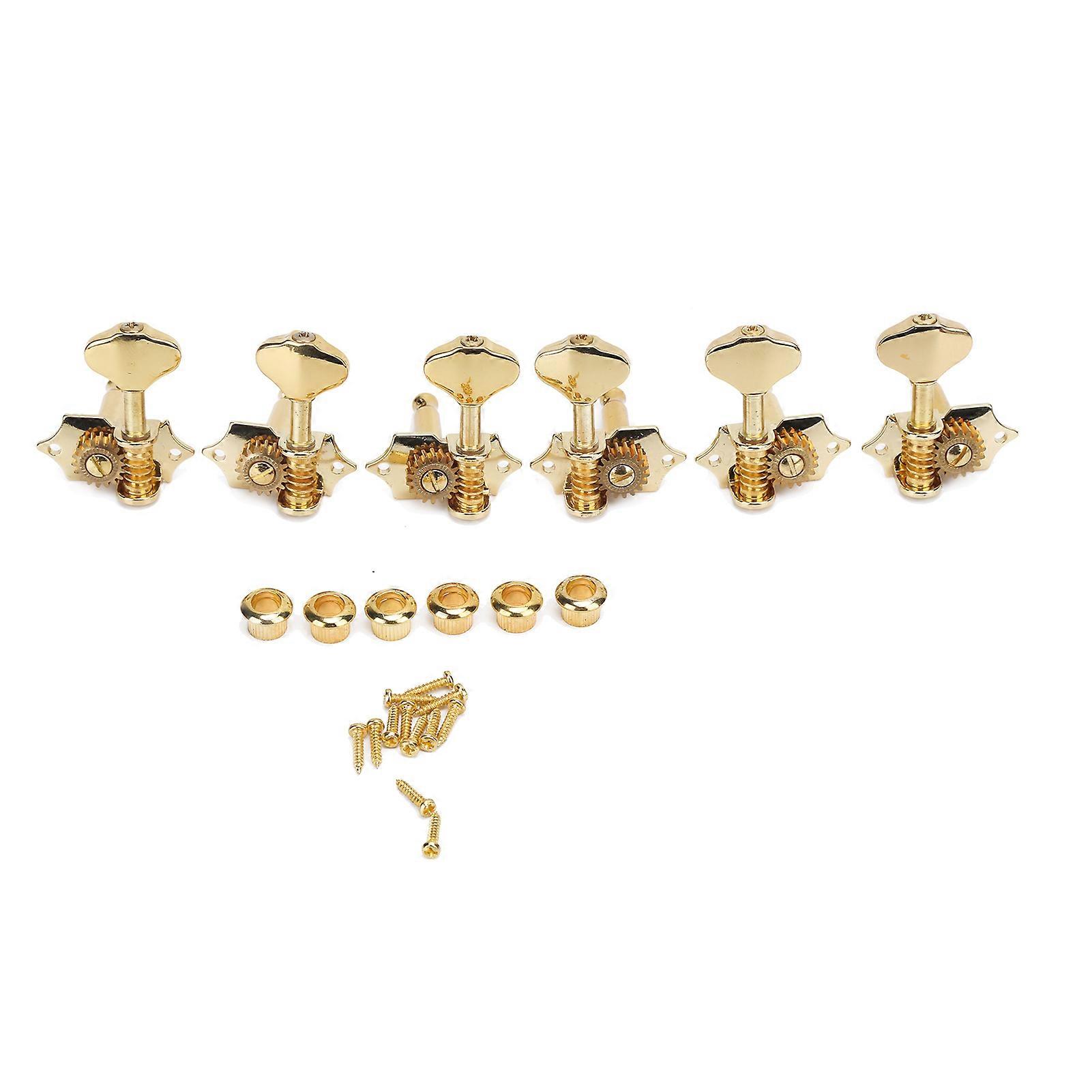 6Pcs Guitar String Tuning Peg Metal Open Tuner Key Machine Head Set Kit for Acoustic ElectricGold