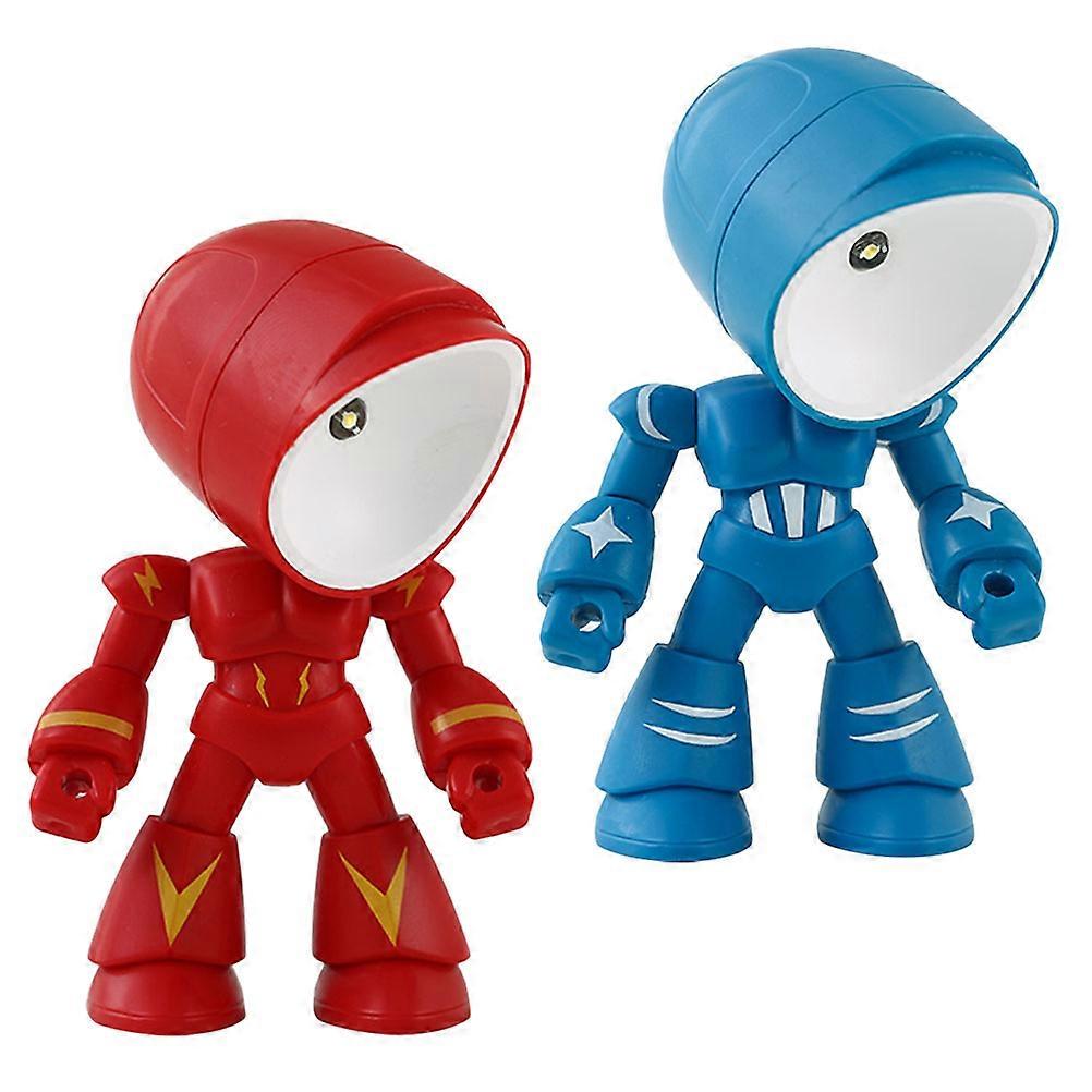 Novelty Lamp Kids Robot Creative Table Lamp Room Decoration No Visible Flickering 2Pcs