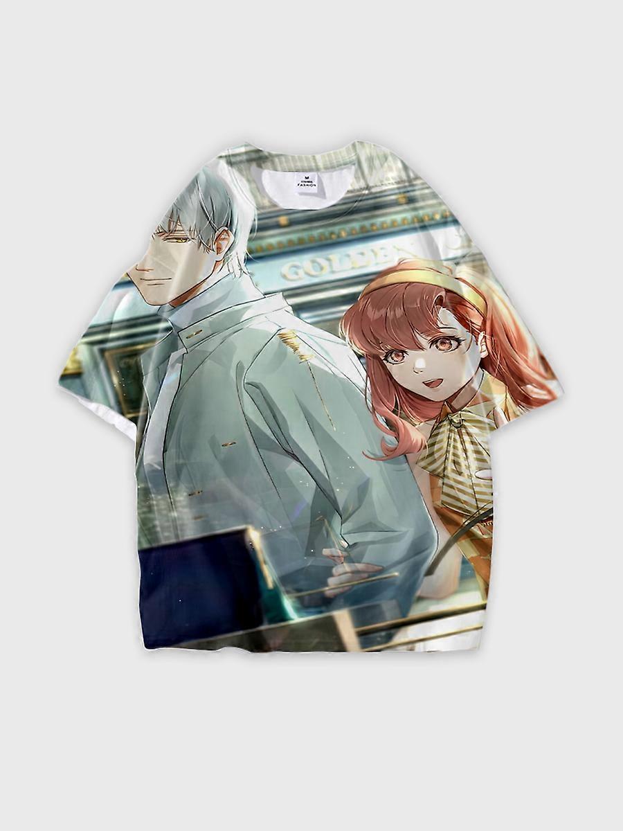 T-shirt round neck Role Pattern loose short sleeve B1442