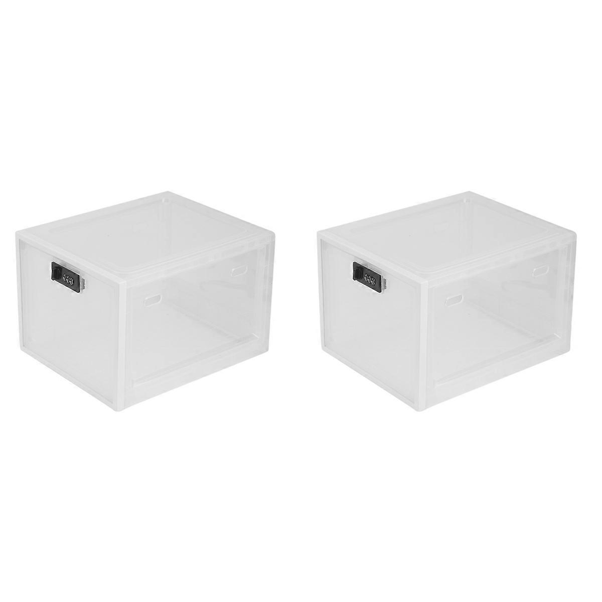Refrigerator Food Transparent Storage Box with Password Lock Medicine Box Mobile Phone Tablet Passwo