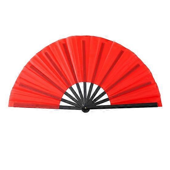 Folding Fan Pure Color Strong Fan Bone Lightweight Retro Style Kung Fu Fan Tai Chi Fan Chinese Dance Fan Party Decoration Fan