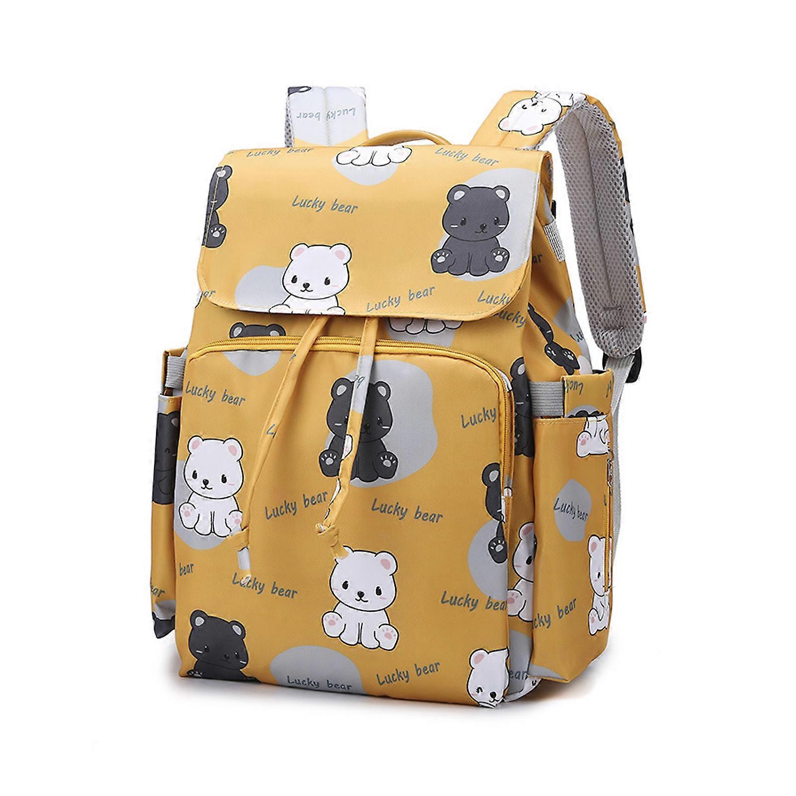 Stylish Printed Mother's Bag Multiple Interior Pockets Practical Oxford Fabric Backpack Perfect for Family Daily Use Multicolor