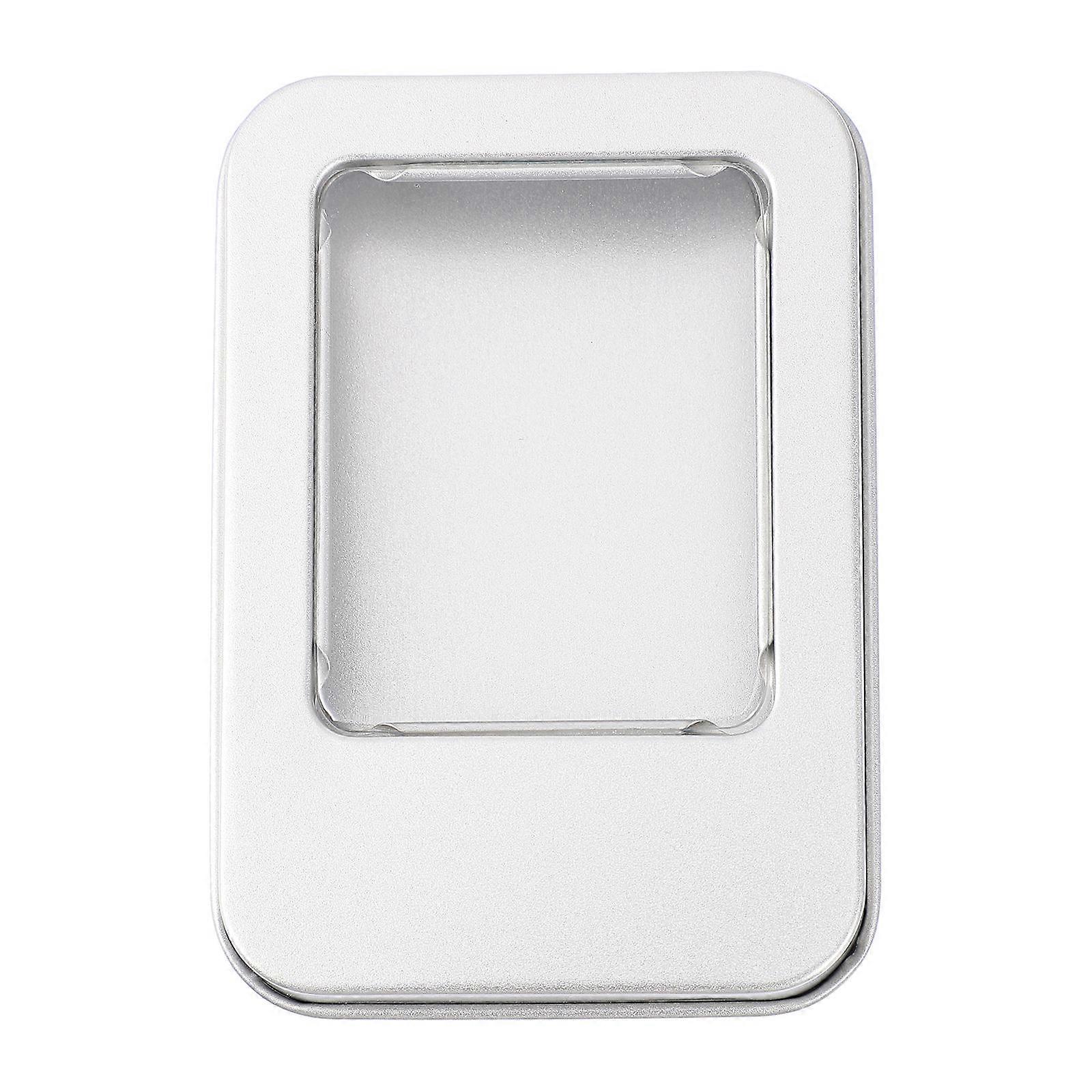 Tinplate Storage Organizer for USB Drive 10Pcs Silver Window Boxes