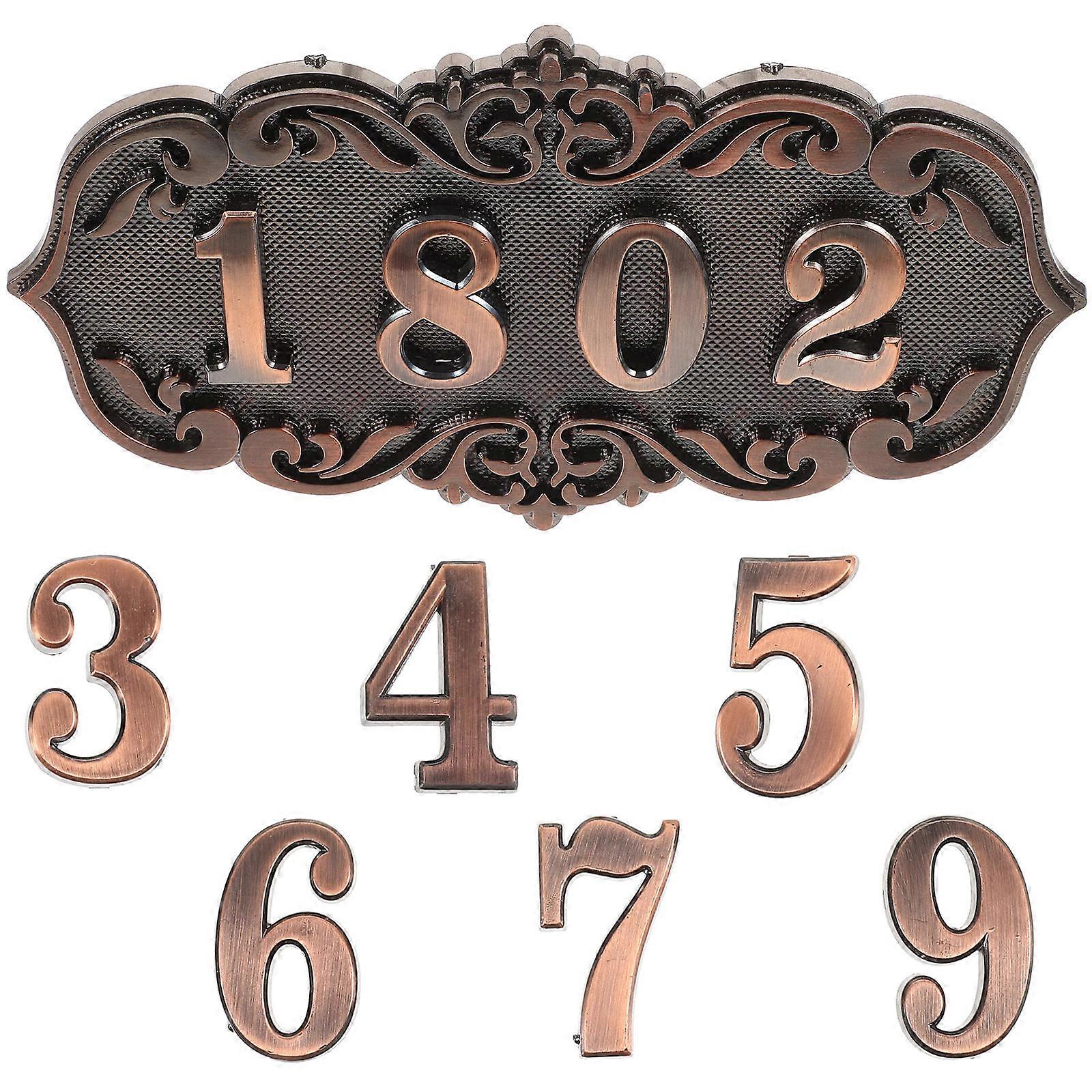 European Style Coffee Acrylic Door Number Sign for Home Use Durable and Elegant 4.72x1.97 Inches