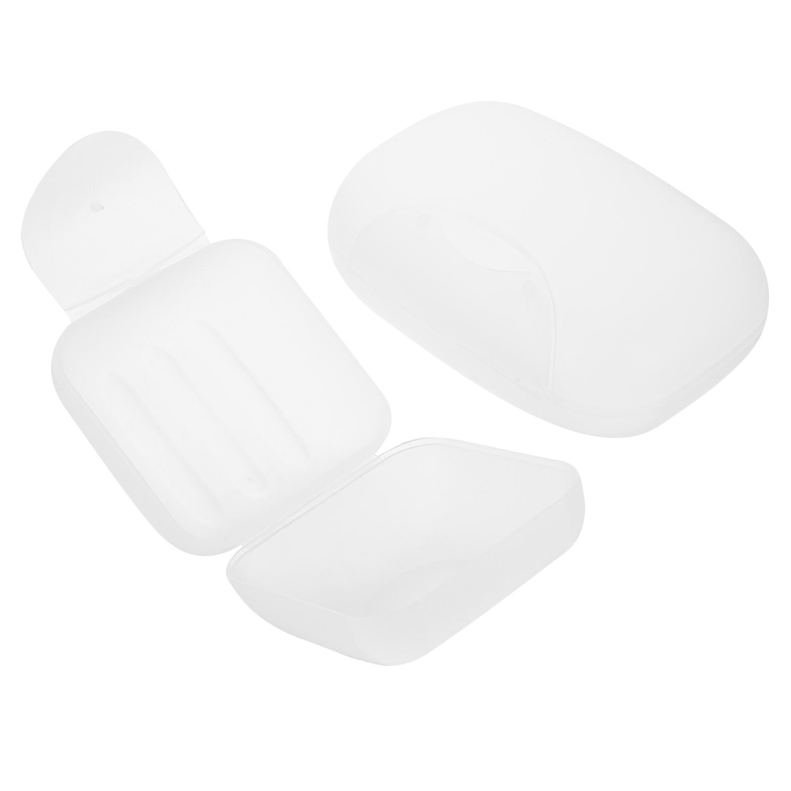 Portable Soap Container with Lid for Travel and Home Use Made of PP Material Transparent