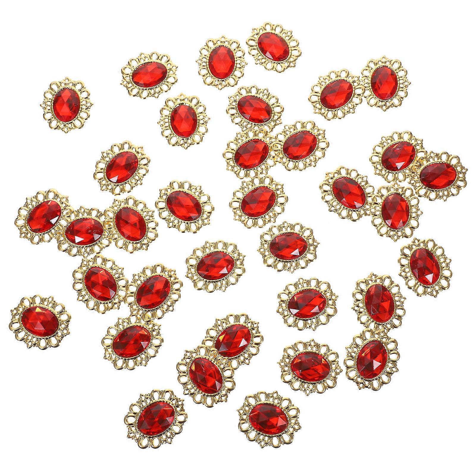 Assorted Color Rhinestones for Crafts and Clothes Decoration with Metal and Acrylic Material 60Pcs