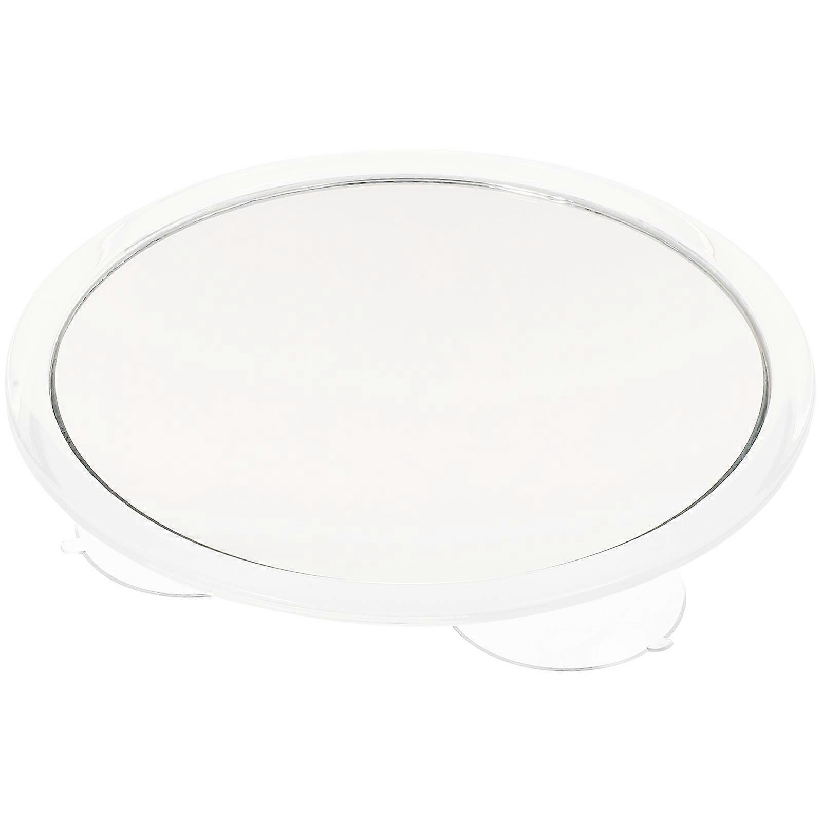 White Acrylic Handheld Mirror with Suction Cup for Bathroom Use 10x Magnifying Round Cosmetic Mirror