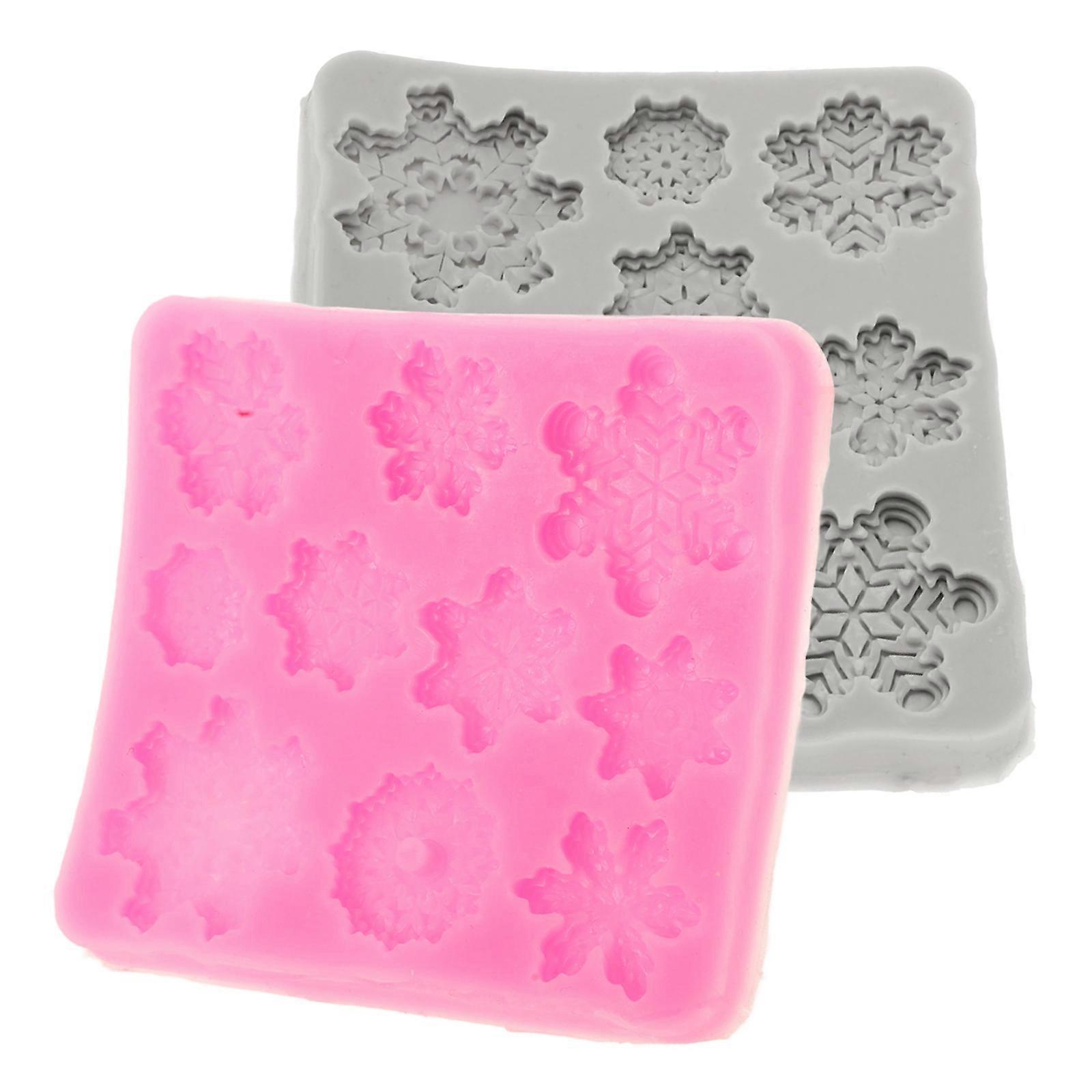 Snowflake Moulds Silicone Chocolate Making Cookie Decorations Multi-Hole Design Professional Bakers 3.4×3.1×0.2In 2Pcs