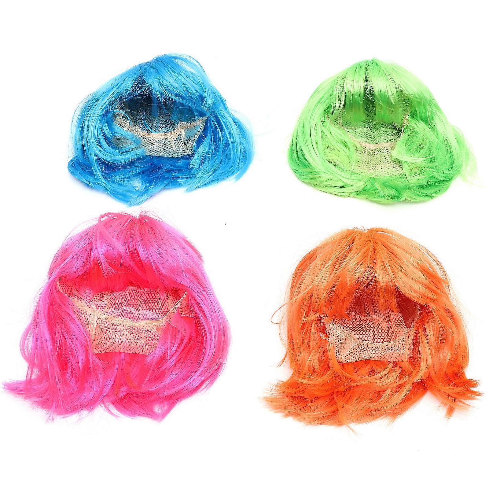 Charming Party Wigs for Adults Assorted Color High Temperature Size Fits Most Men and Women 4pcs