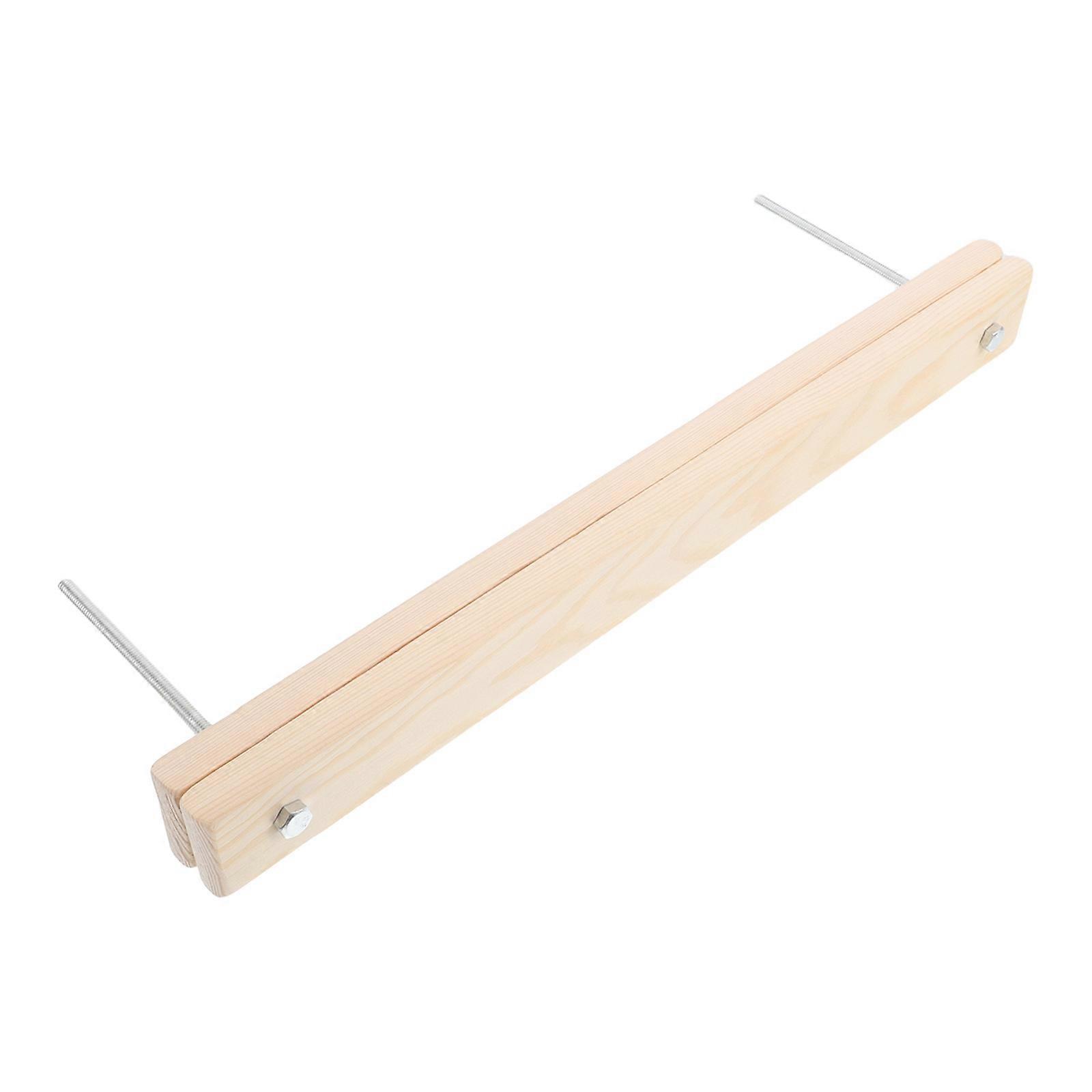 Solid Wood Book Press Binding Supplies Tools For Diy Projects Beige Rectangular Hand Crafted Design 1Set