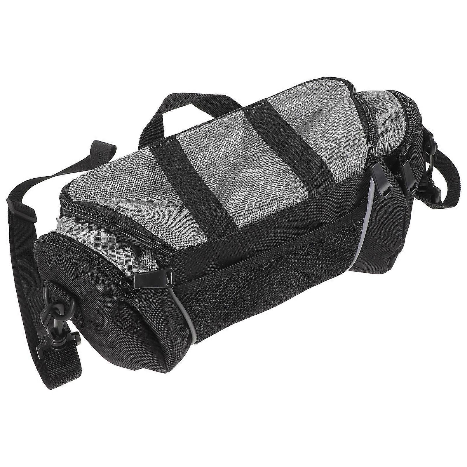 5L Capacity Grey Bike Phone Mount Bag Handlebar Holder with Reflective Logo and