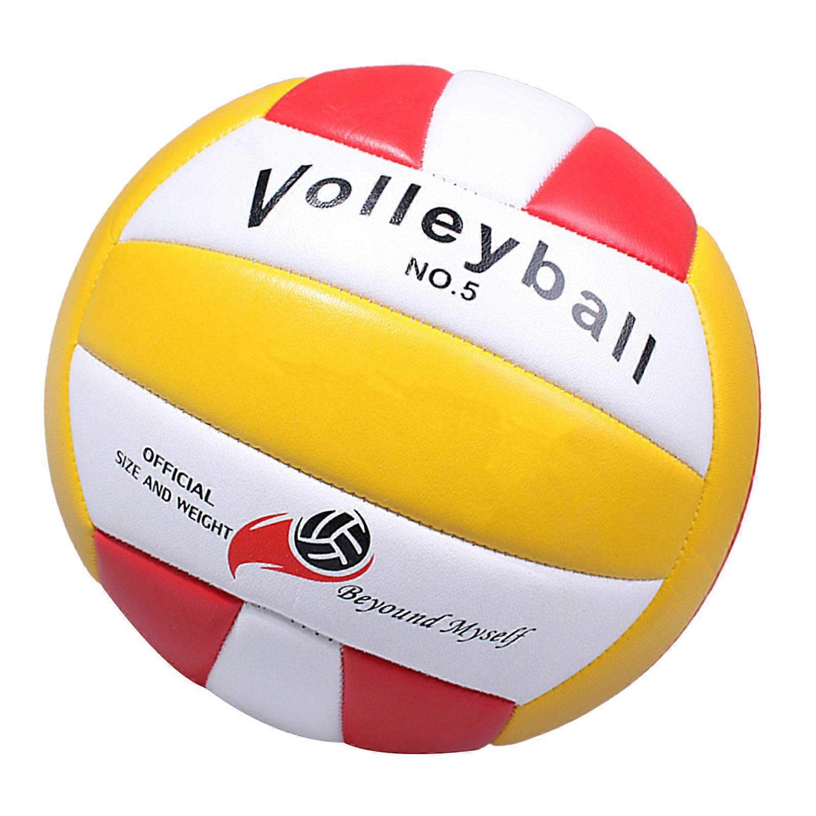 Pro Volleyball Standard Sized Training Game Play Ball Red Pu Material Soft Airtight High Elasticity For Indoor Practice Outdoor Beach Games 1Set