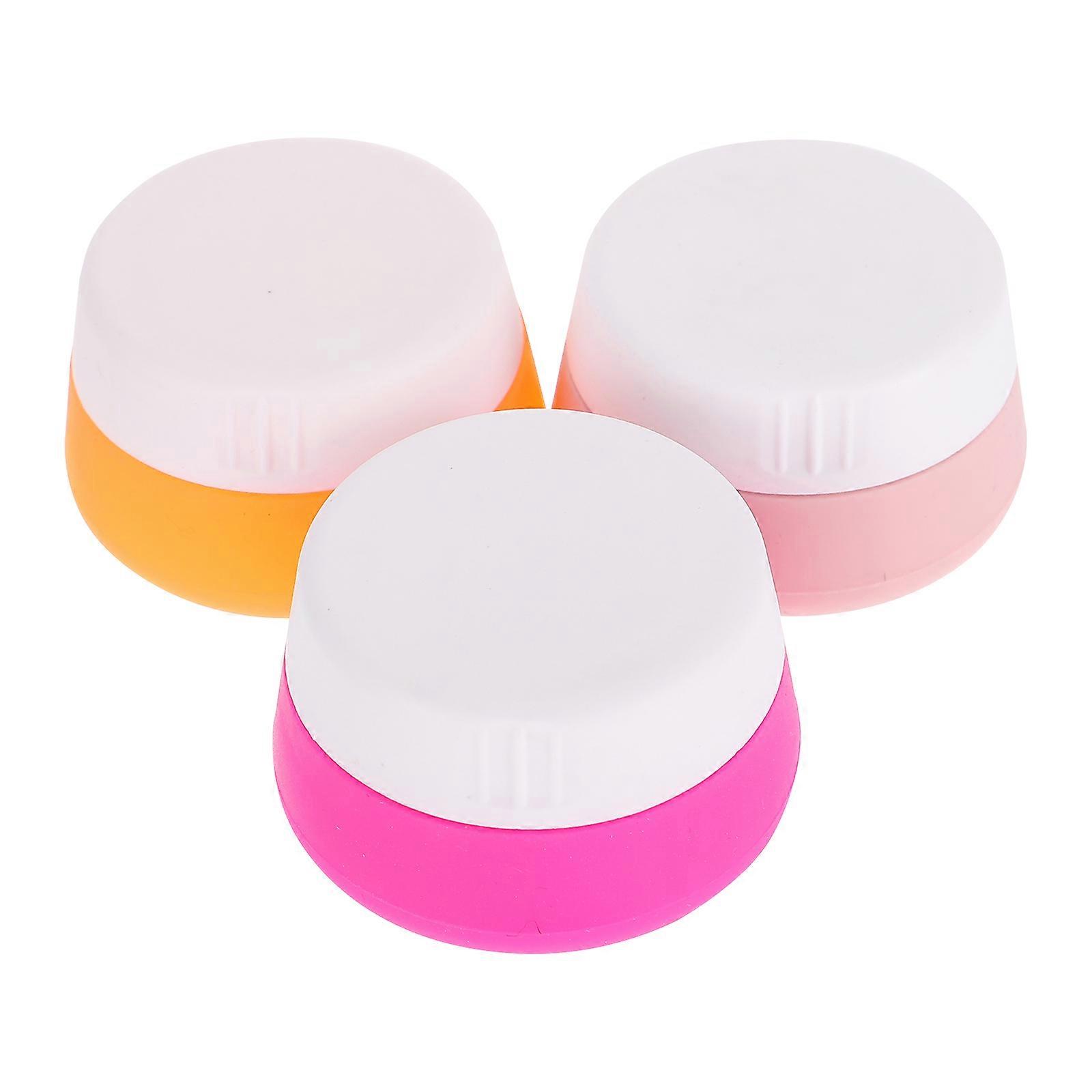 3Pcs Silicone Sample Jars Travel Size Containers for Household Use Random Color