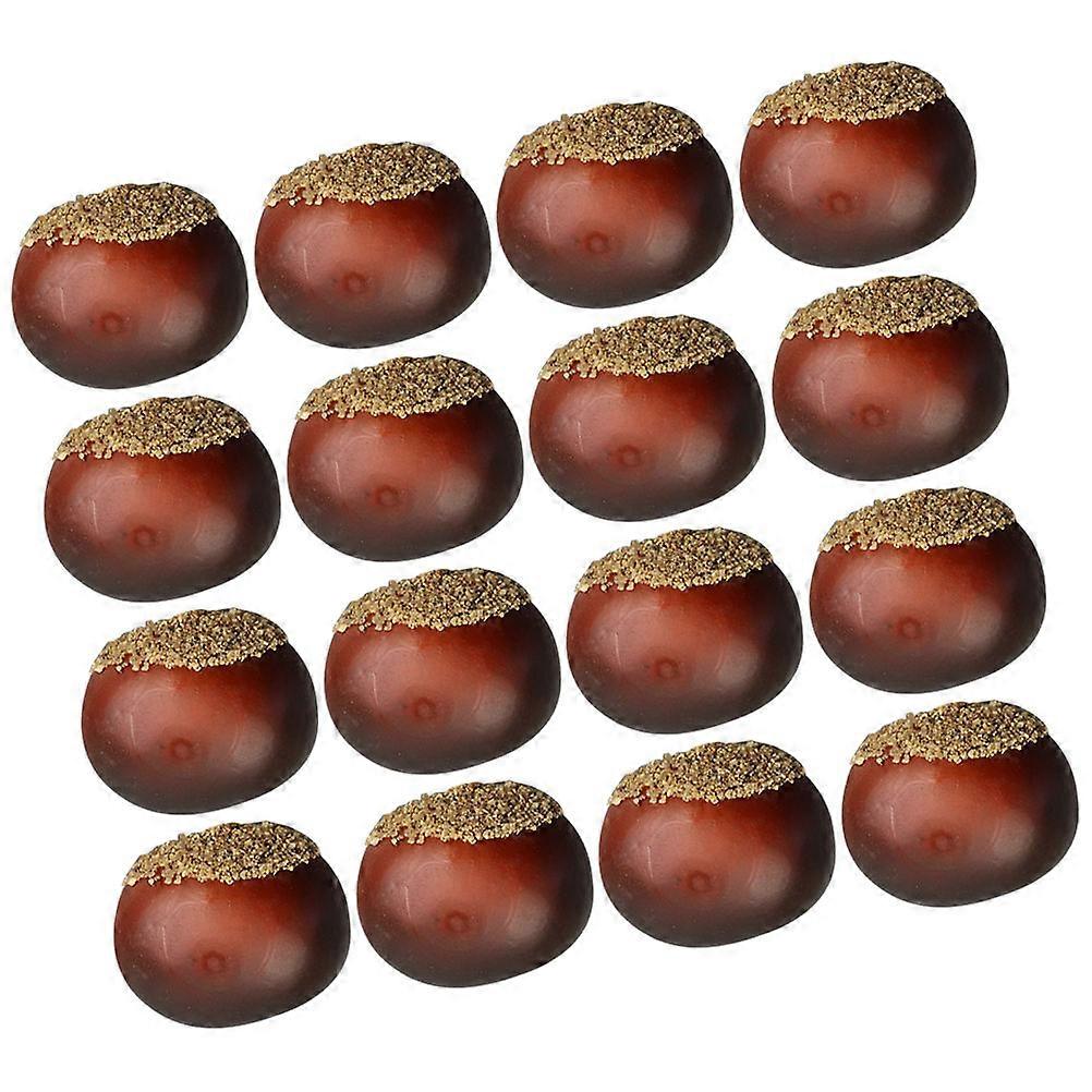 16PCS Realistic Artificial Chestnut Models, Lightweight Faux Nuts for Home Decor & Photography Props, Lifelike Nut Display for Interior Design &