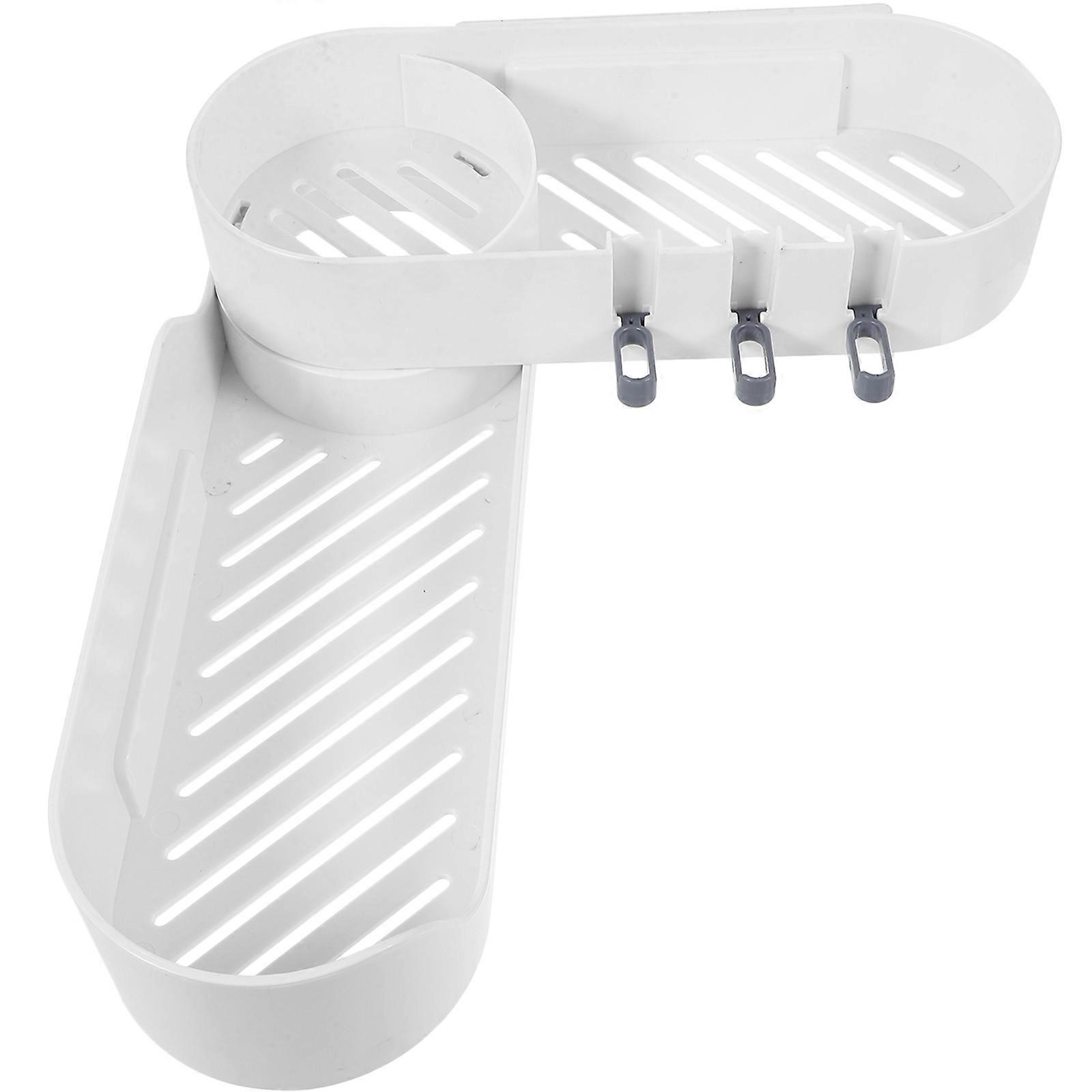 White Plastic Storage Box for Home Use Lightweight Hole- Bathroom Soap Rack 1 Pc