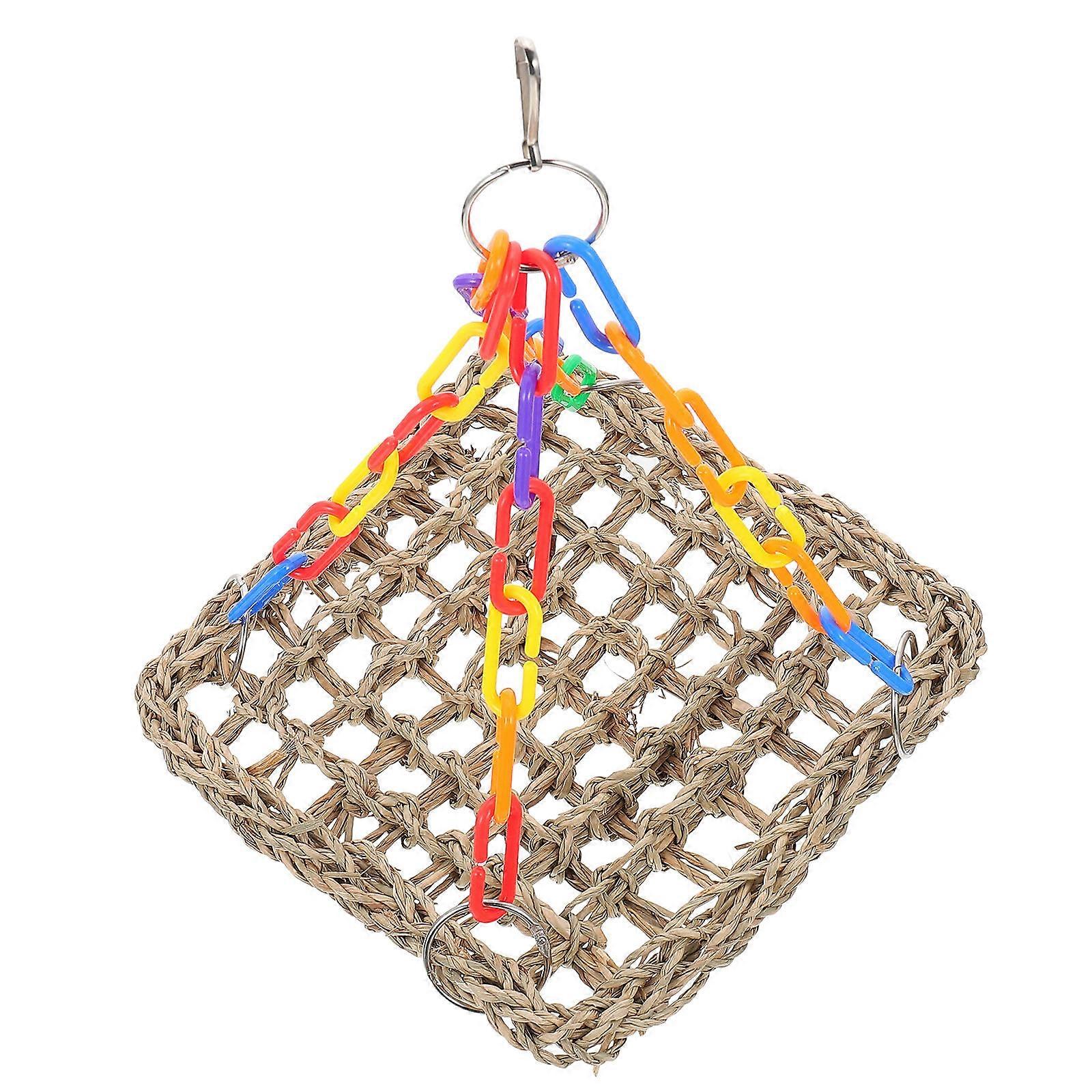 Bird Climbing Net Toy Parrot Bite Resistant Chewing Multi 21X19X18CM Skill Development 1Set