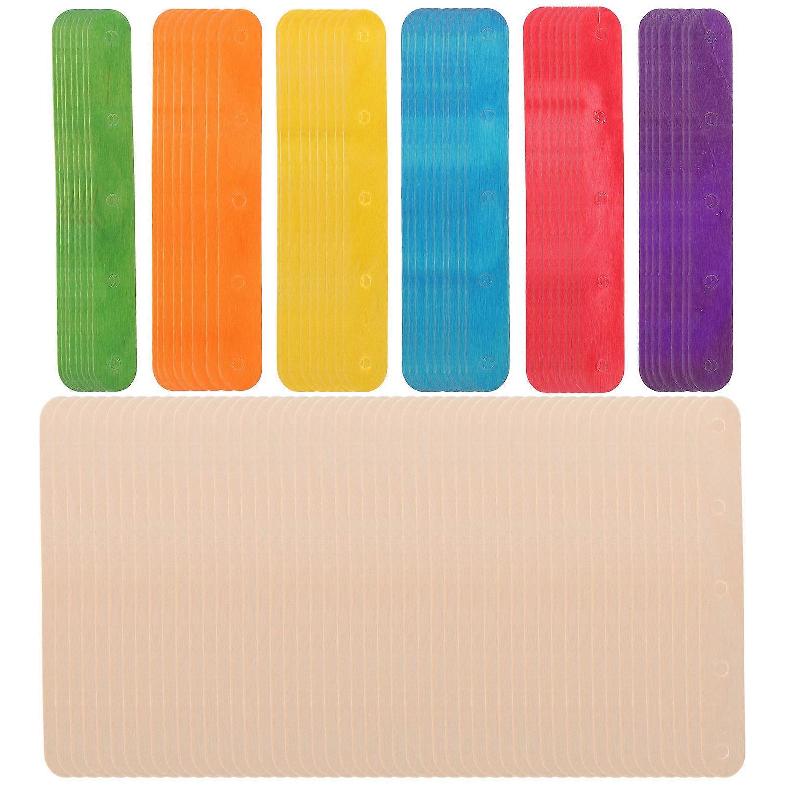 100pcs Jumbo Colored & Natural Wood Craft Sticks for DIY Crafts, Non Waxed Smooth Popsicle Sticks for Classroom Projects & Birthday Parties