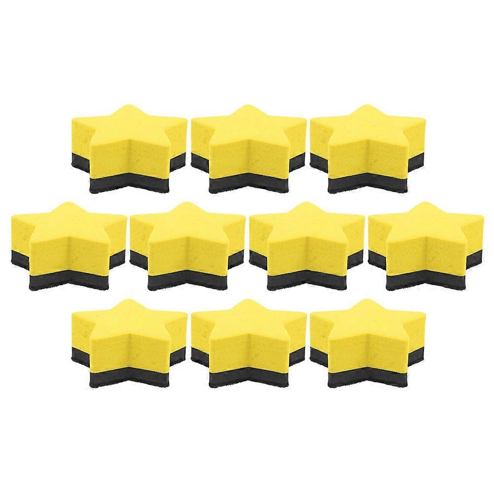Yellow Reusable EVA Whiteboard Erasers with Felt Cloth for Daily Use in Classroom and Office 10 Pieces