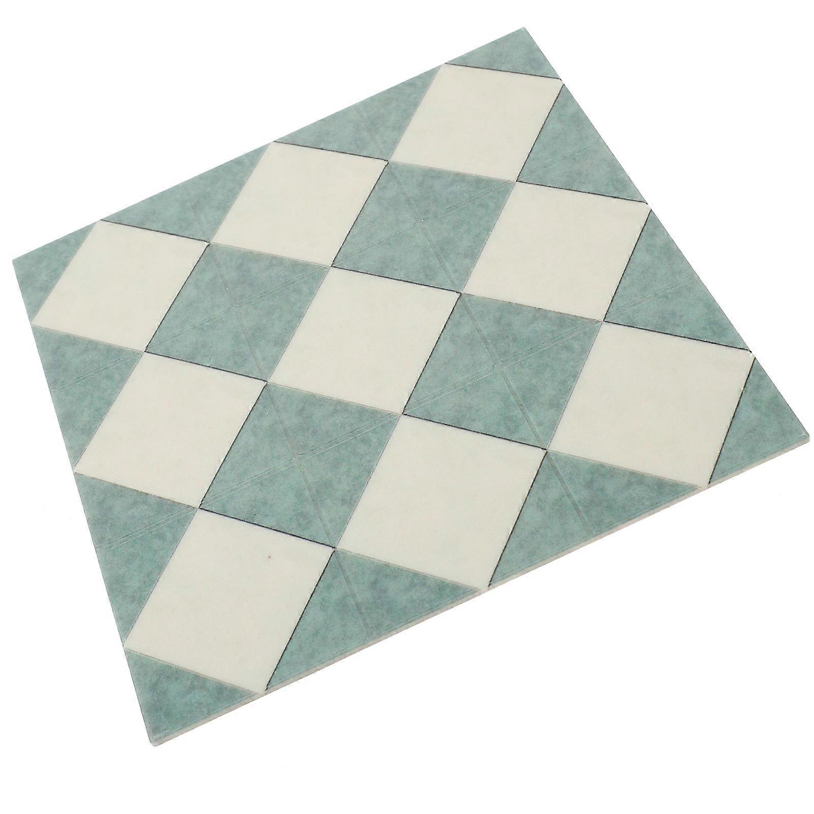 Retro Style Doll House Flooring Prop Green Square for Children and Hobbyists 1Pack