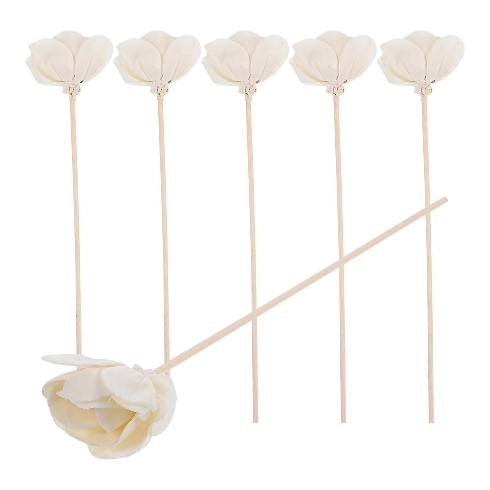 Khaki Aroma Diffusing Sticks for Home Use Synthetic Material with Flower Design 6pcs