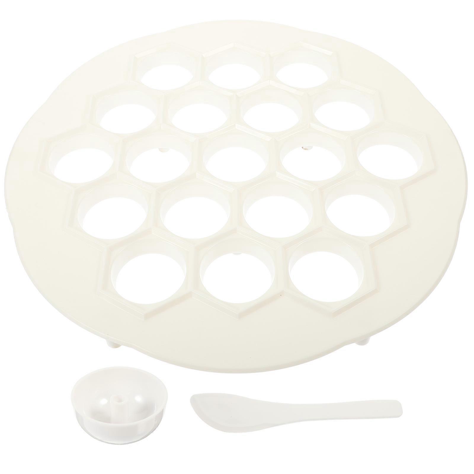 Mold 1 Set Ideal For Home Use With 19 Holes Dumpling Maker White PP Material Circular Shape