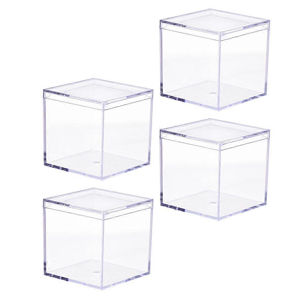 4pcs Transparent Display Storage Case Box Packing Box Acrylic Packing Case