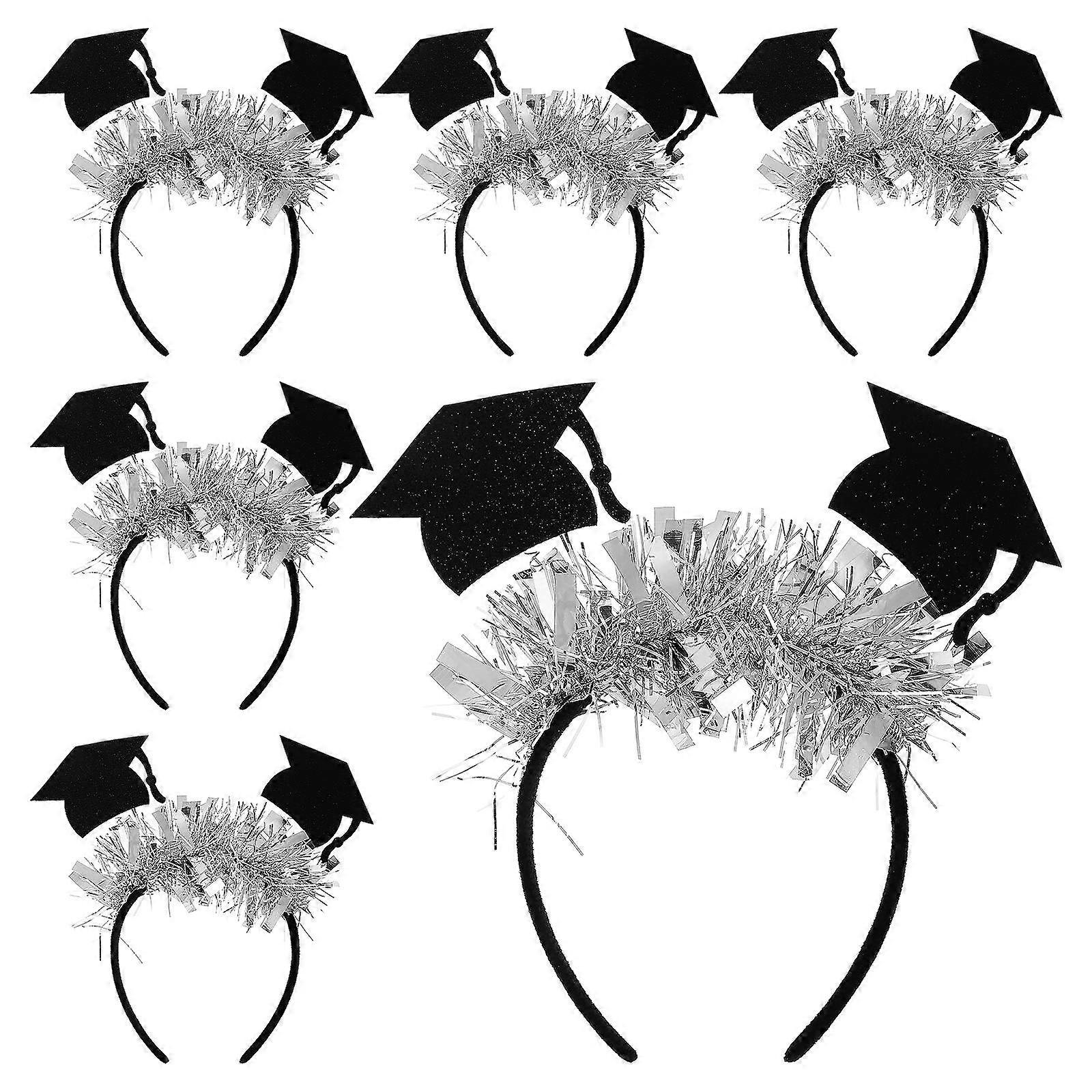 6 Pcs Graduation Cap Headbands for Party Favors Grad Cap Headband Set