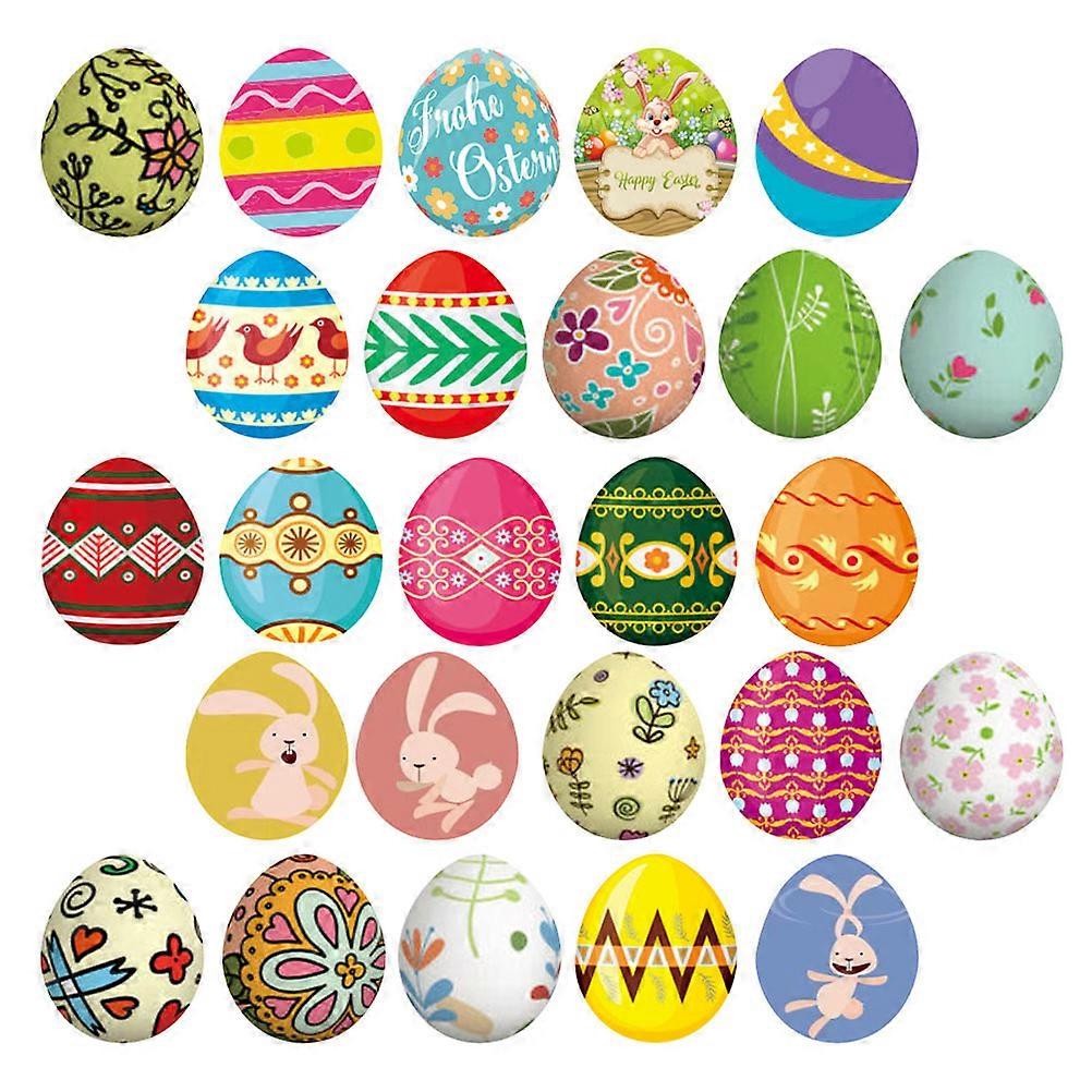 Easter Bunny Pendants 25Pcs Wooden Egg Ornaments For Indoor Decor With Multi Color Design Perfect For Festival Party