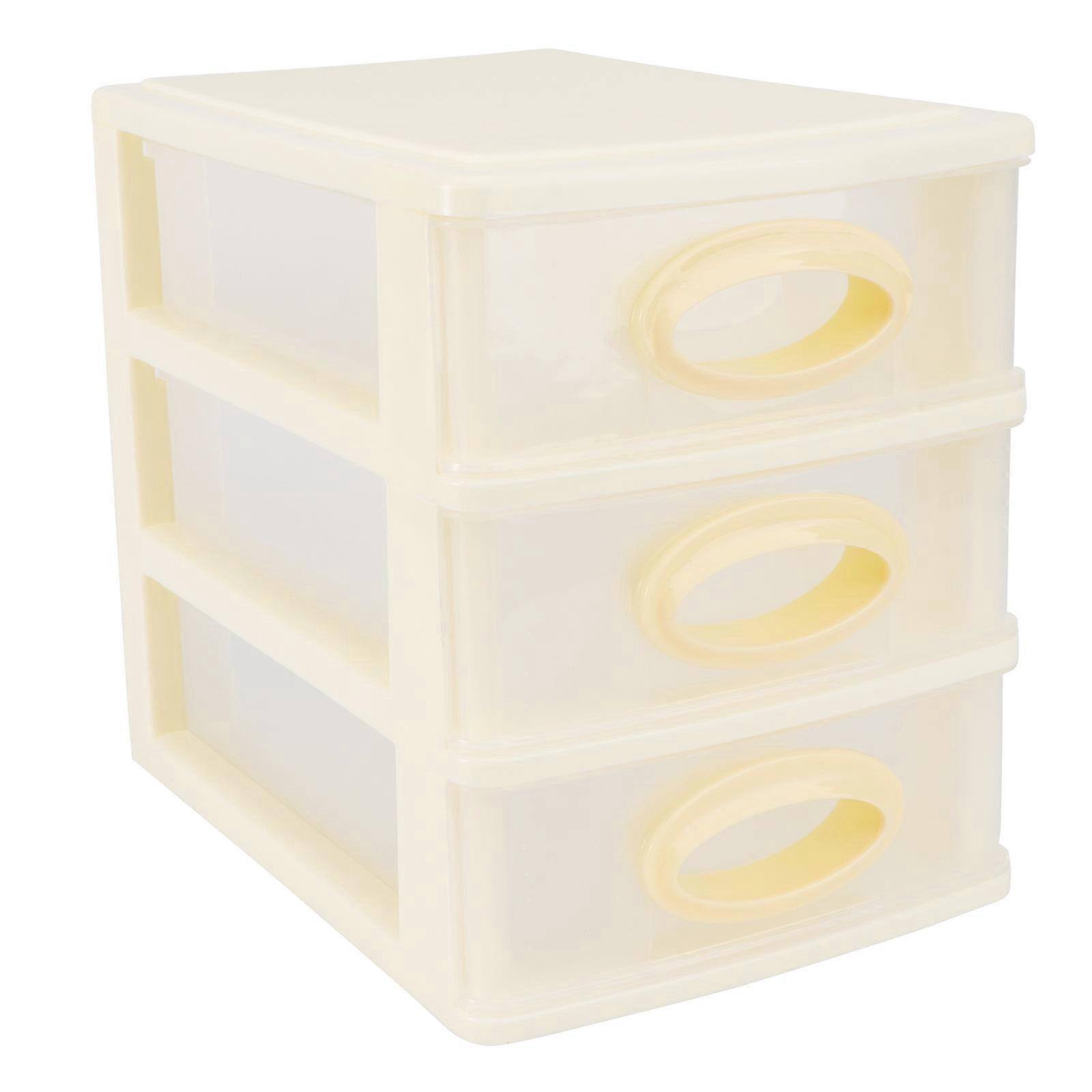 Functional Multi-Layer Storage Box For Office And Bedroom Use In Yellow Made Of Plastic Material 1Pc